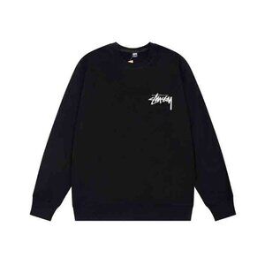 Men's Stussy Black Printed Crew Neck Sweatshirt